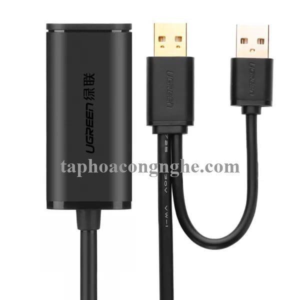 Ugreen 20213 5M màu Đen Cáp tín hiệu nối dài USB 2.0 có chip khuếch đại hỗ trợ nguồn USB US137 30020213